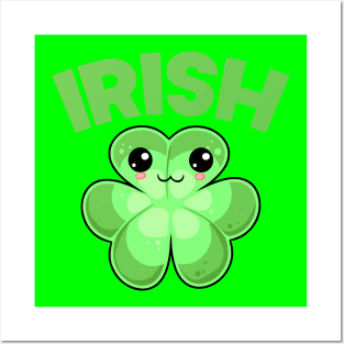 St Patricks Day Irish Kawaii Cute Clover Posters and Art